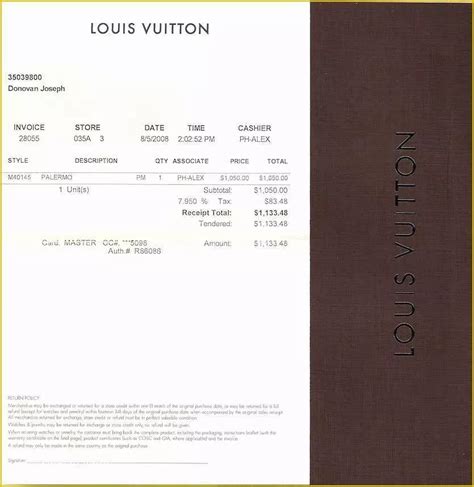 receipt louis vuitton|Louis Vuitton receipt template free.